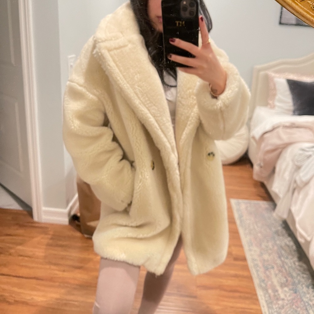 Topshop polar bear faux fur coat